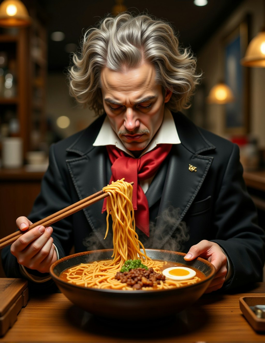 ヴェートーベンさんラーメン食して「うんめ～い」「ごち合掌」