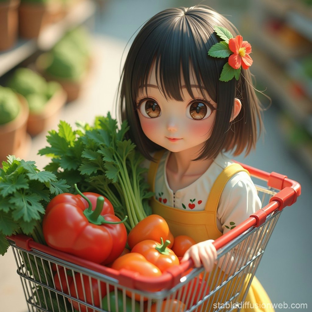 野菜と少女