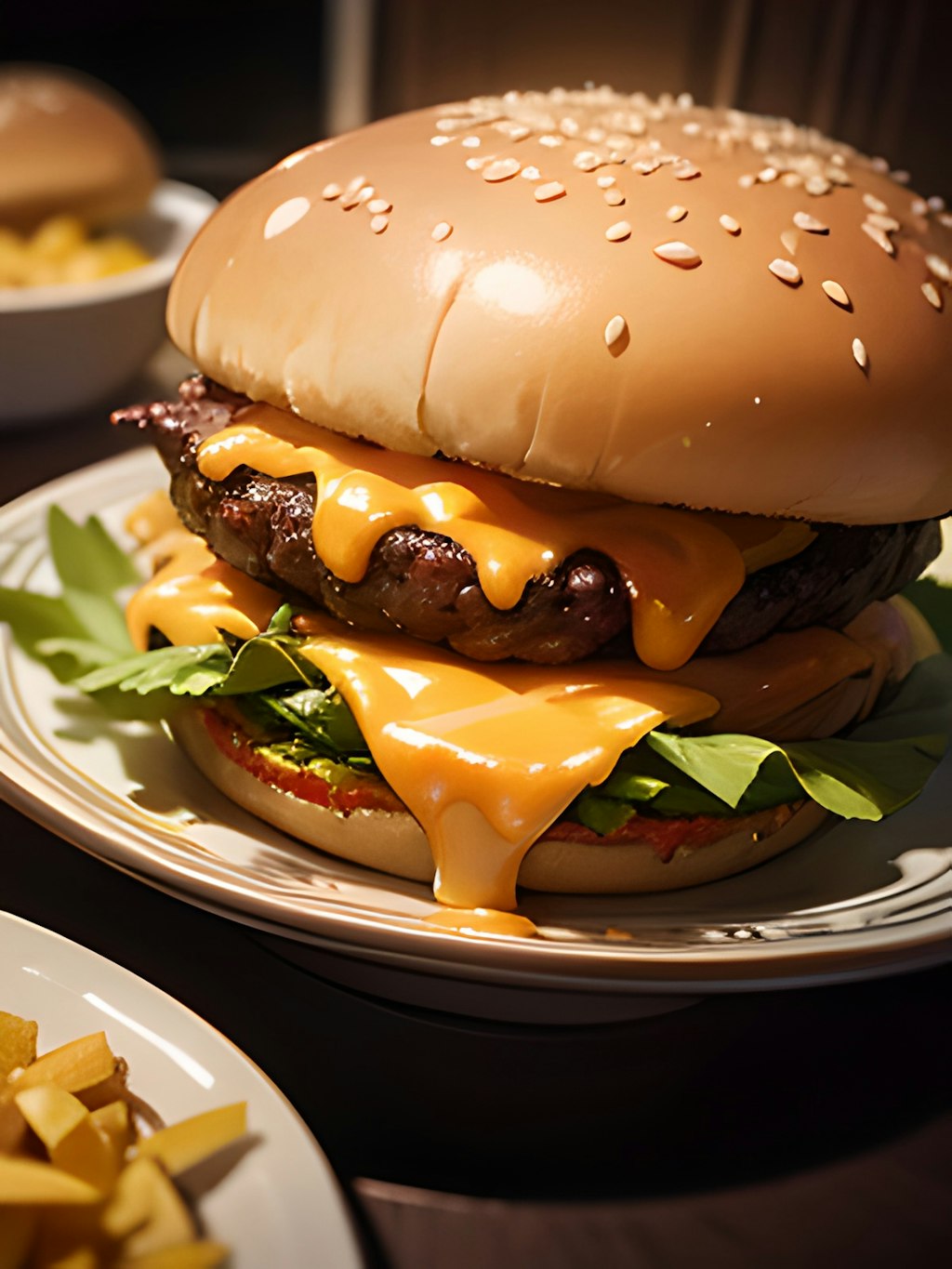 チーズがとろけるハンバーガー