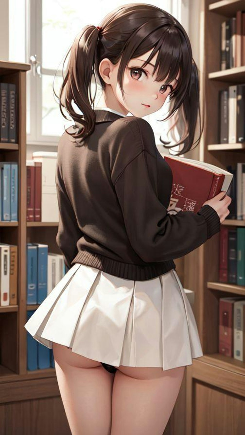 図書室でパンチラ