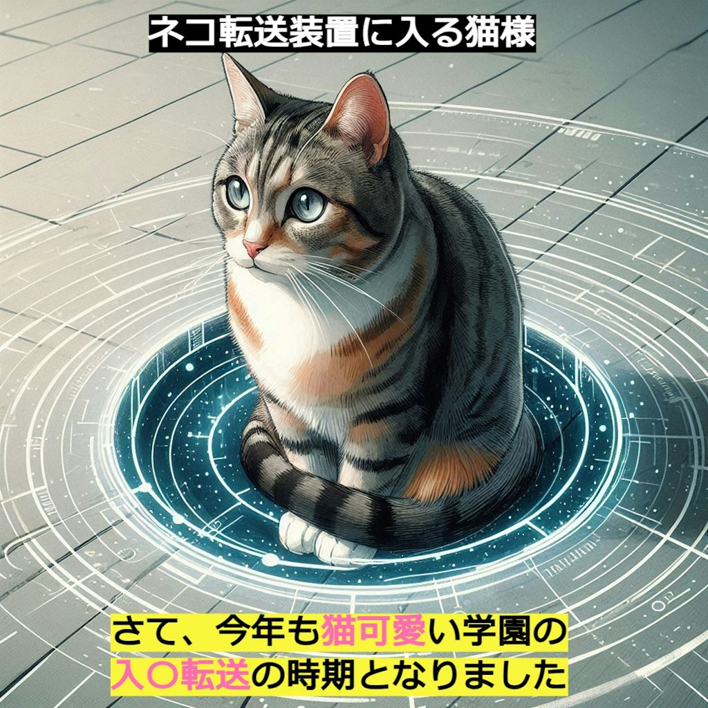 ねこなみの最終問題　[猫可愛い学園の入〇転送]　４行目まで