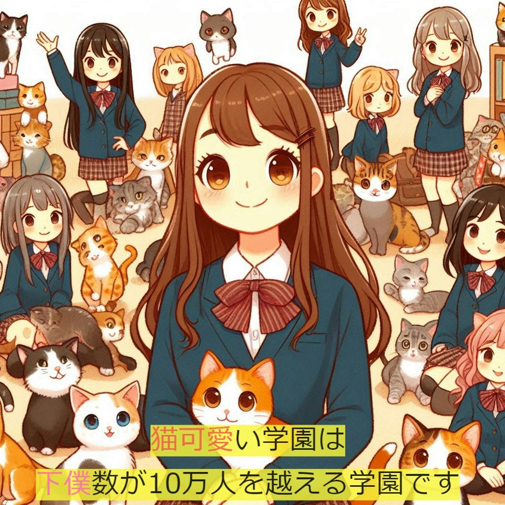 ねこなみの最終問題　[猫可愛い学園の入〇転送]　４行目まで