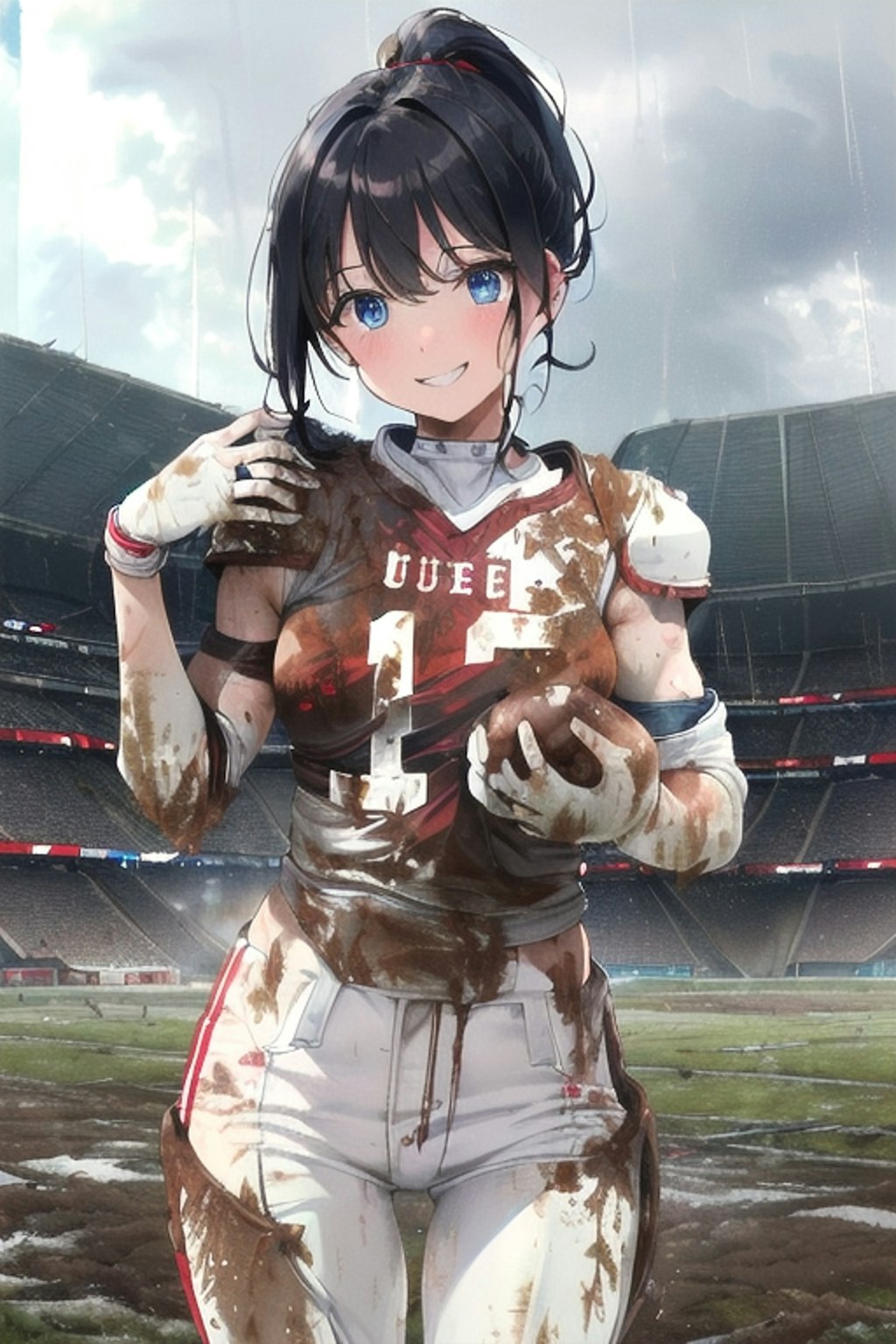 🏈泥まみれの女子アメフト 59