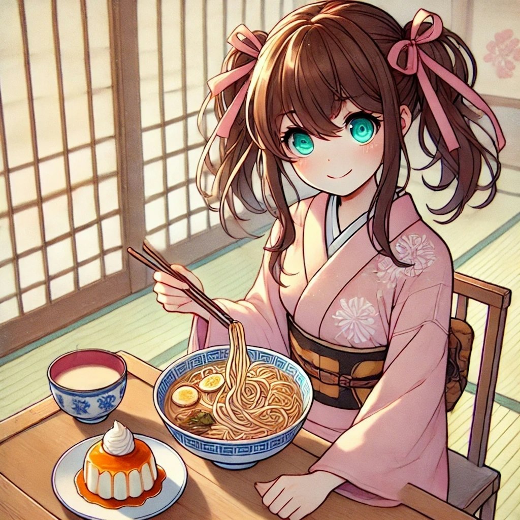 ラーメンとプリン