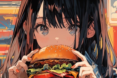美少女とハンバーガー