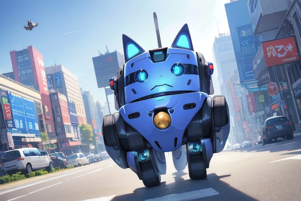 二頭身の青い猫型ロボット