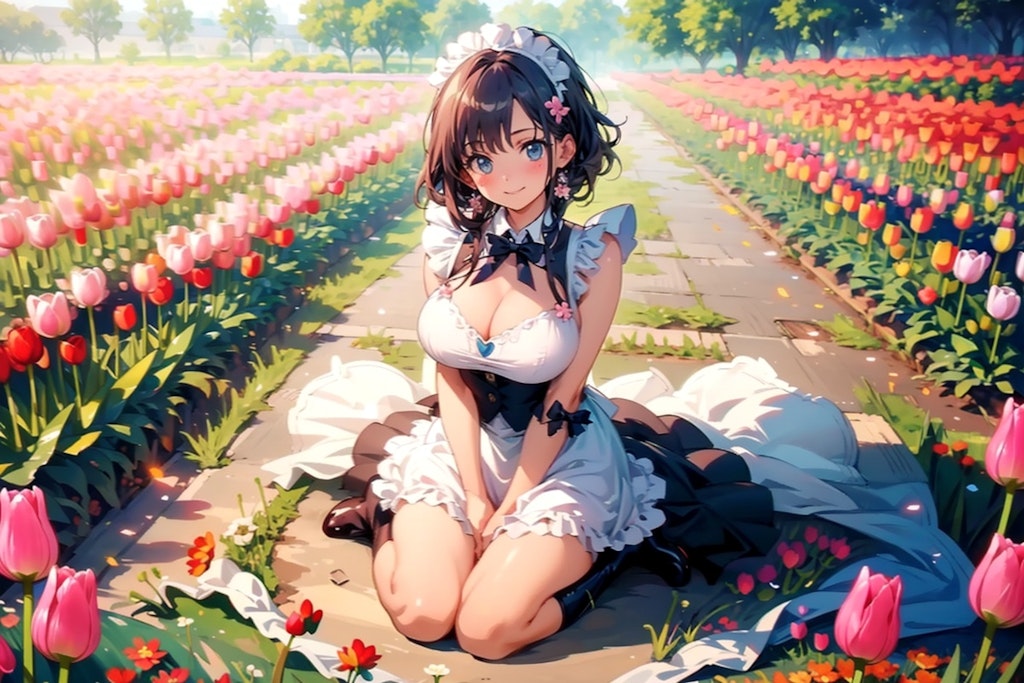 maid at tulip fields