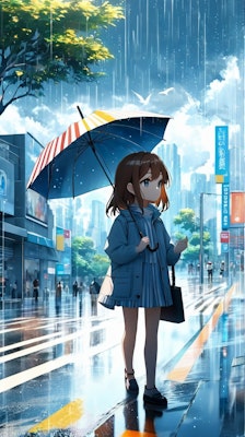 梅雨空ラプソディ〜待ち合わせ〜 | の人気AIイラスト・グラビア