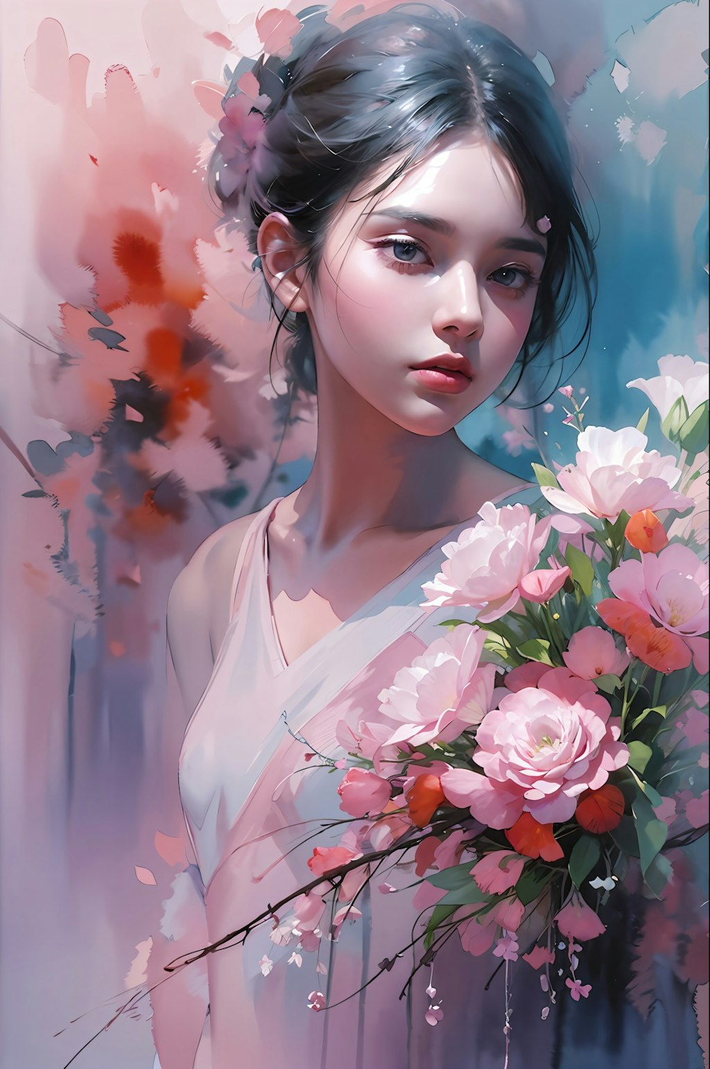 flower and girl