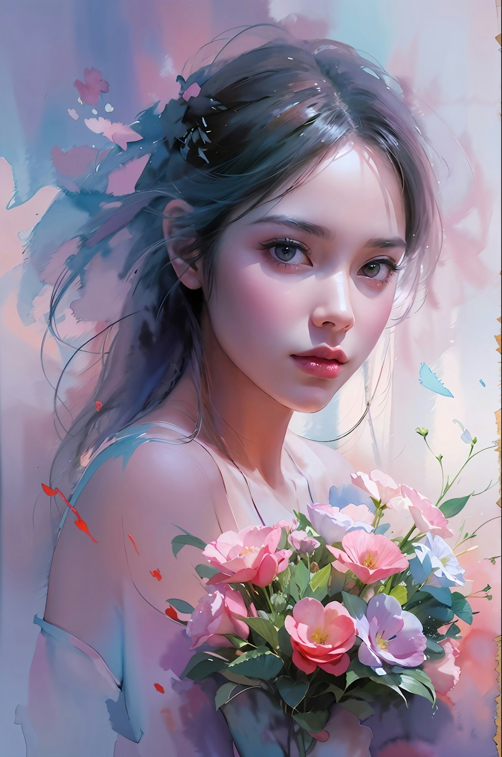 flower and girl