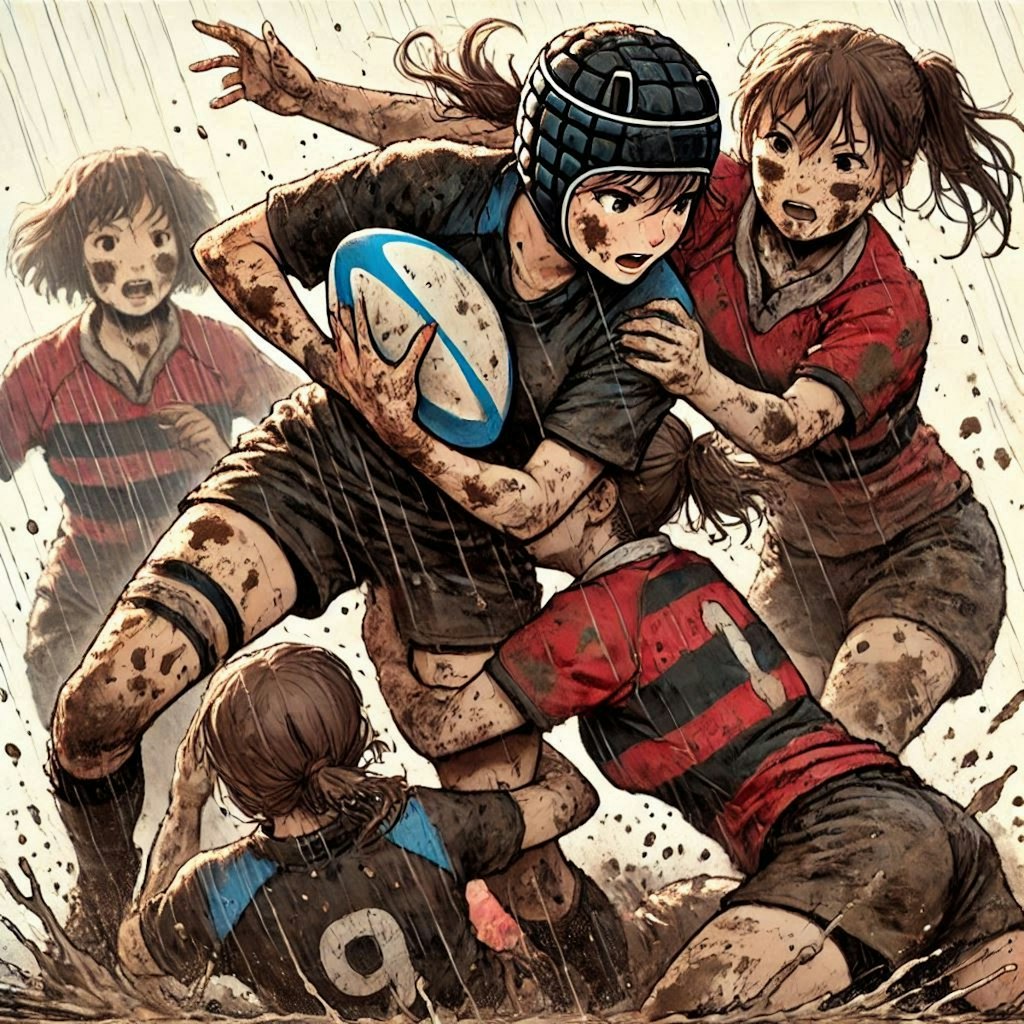 🏉泥まみれの女子ラグビー 115