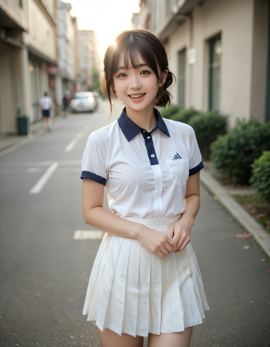 テニスウェアの美少女