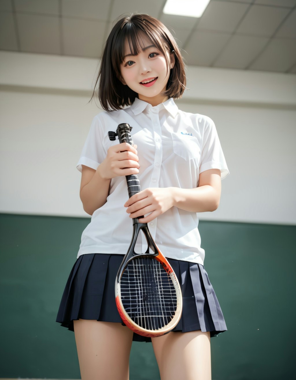 テニスウェアの美少女