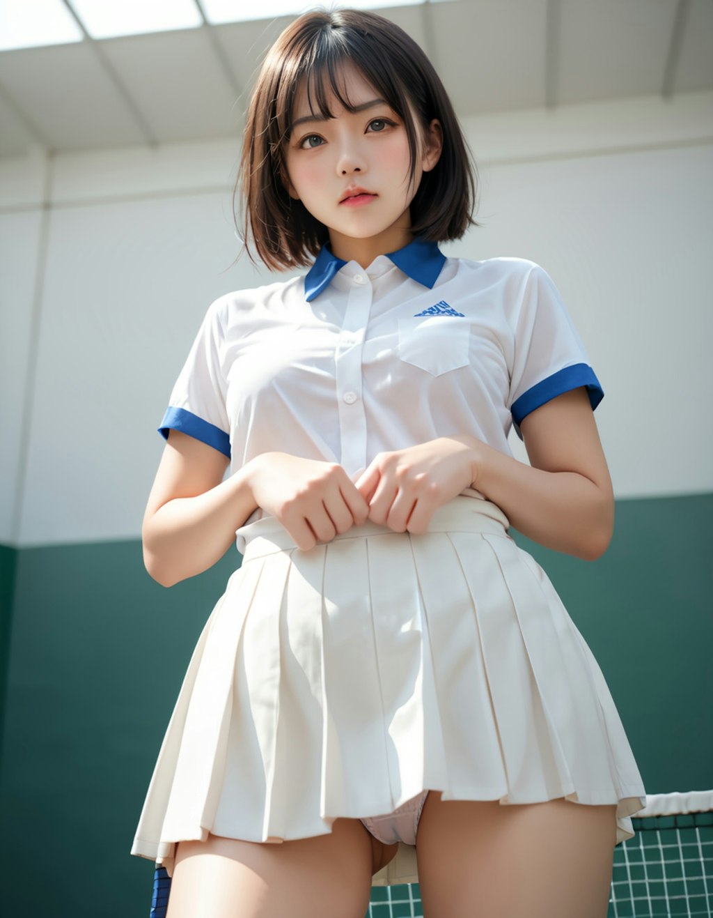 テニスウェアの美少女