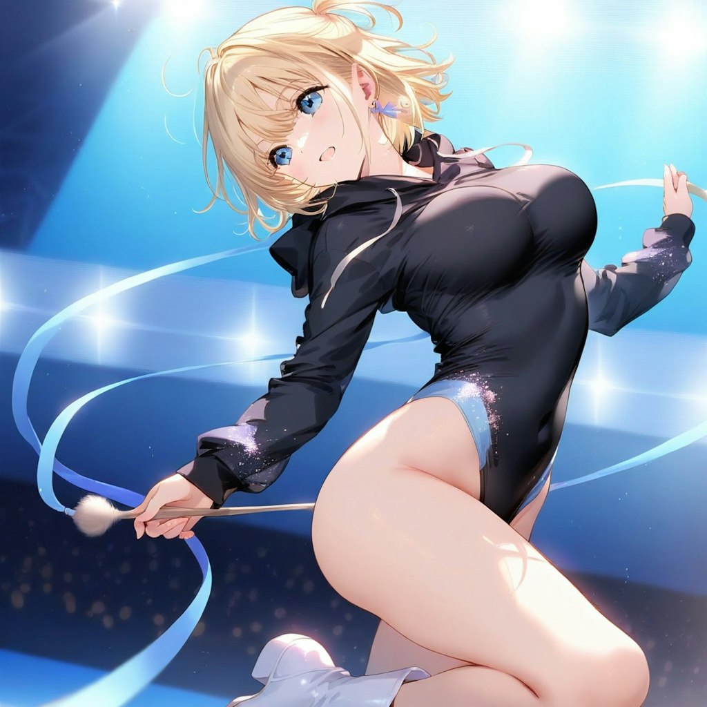 金髪ショート新体操美少女