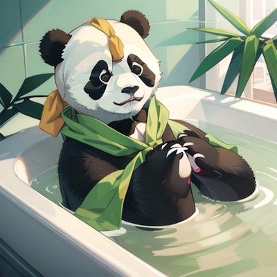風呂に入るとパンダ戦士