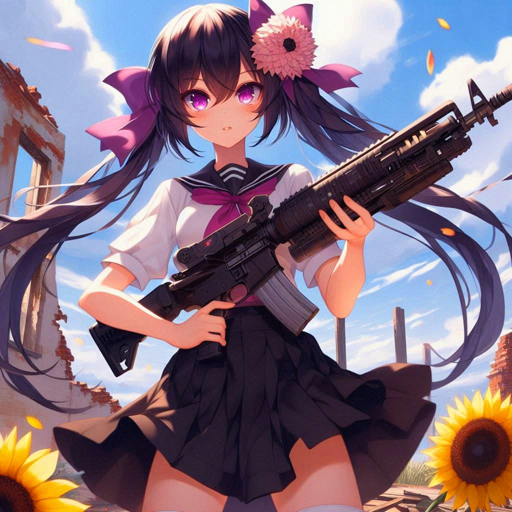 武器を持った、黒髪ツインテール少女…！！(11枚)