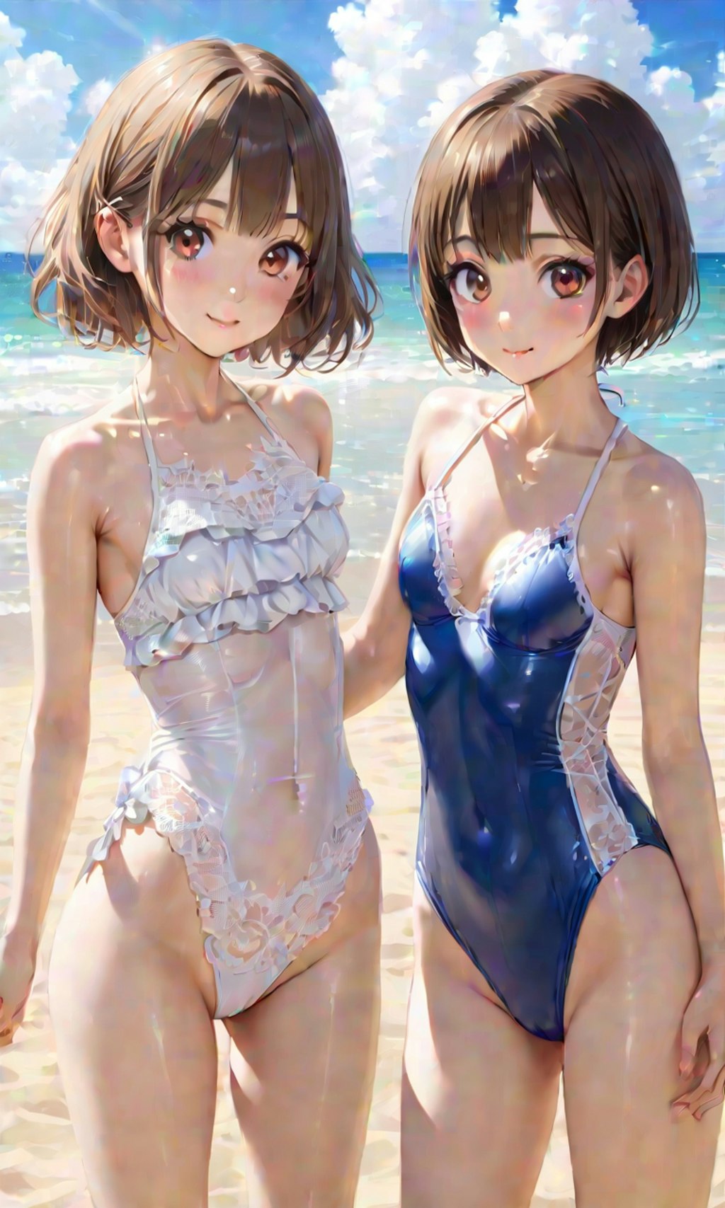 水着と女子高校生と