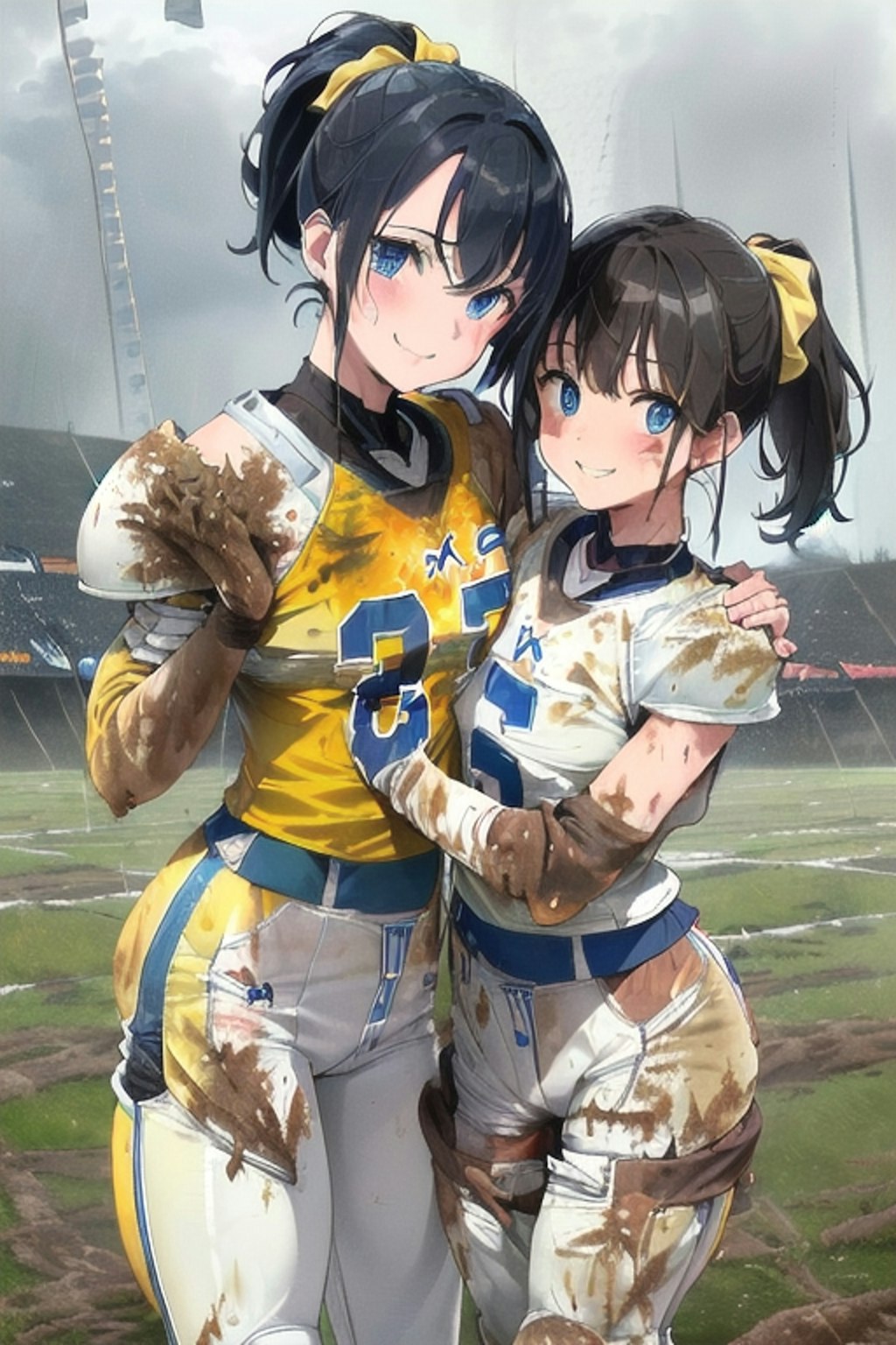 🏈泥まみれの女子アメフト 61