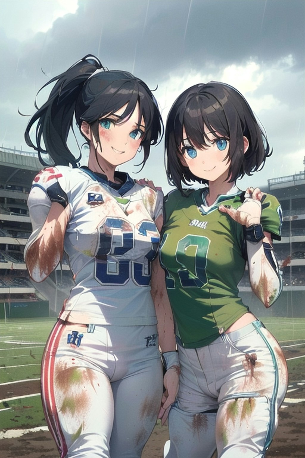 🏈泥まみれの女子アメフト 61