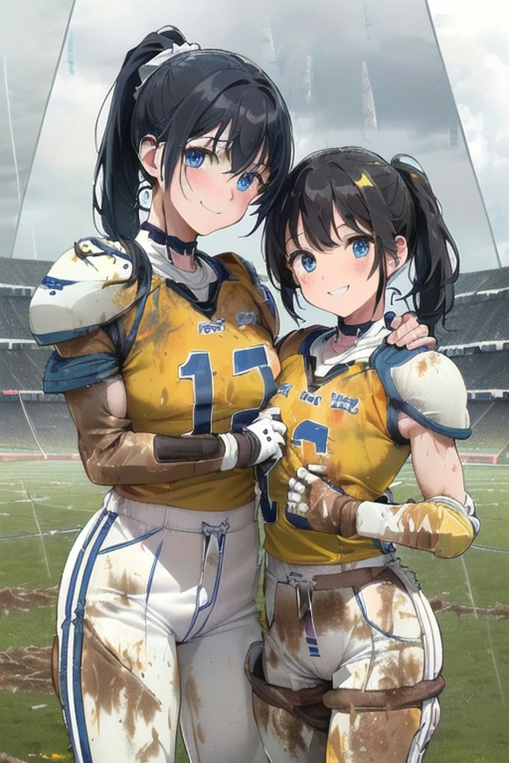 🏈泥まみれの女子アメフト 61