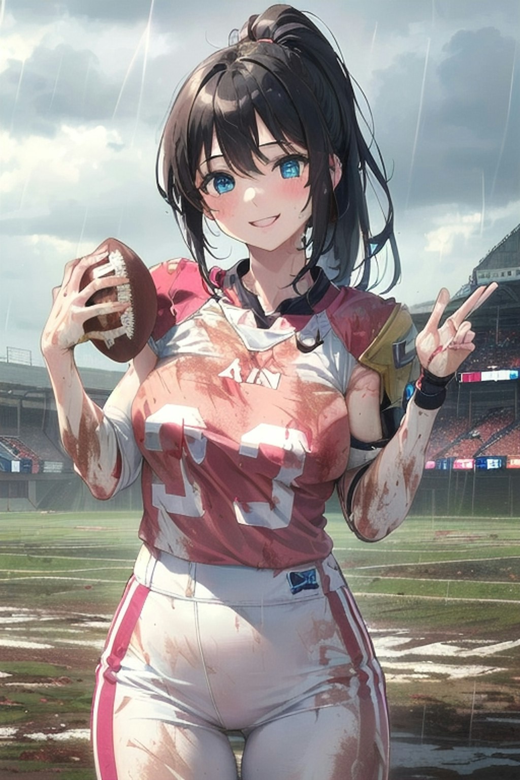 🏈泥まみれの女子アメフト 61