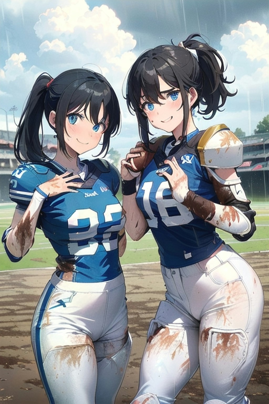 🏈泥まみれの女子アメフト 61