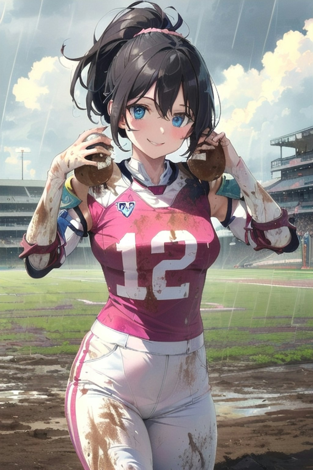 🏈泥まみれの女子アメフト 61