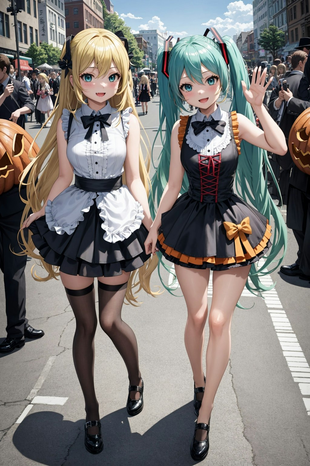 ちちぷいちゃんと初音ミクでハロウィンパーティを散策　その1