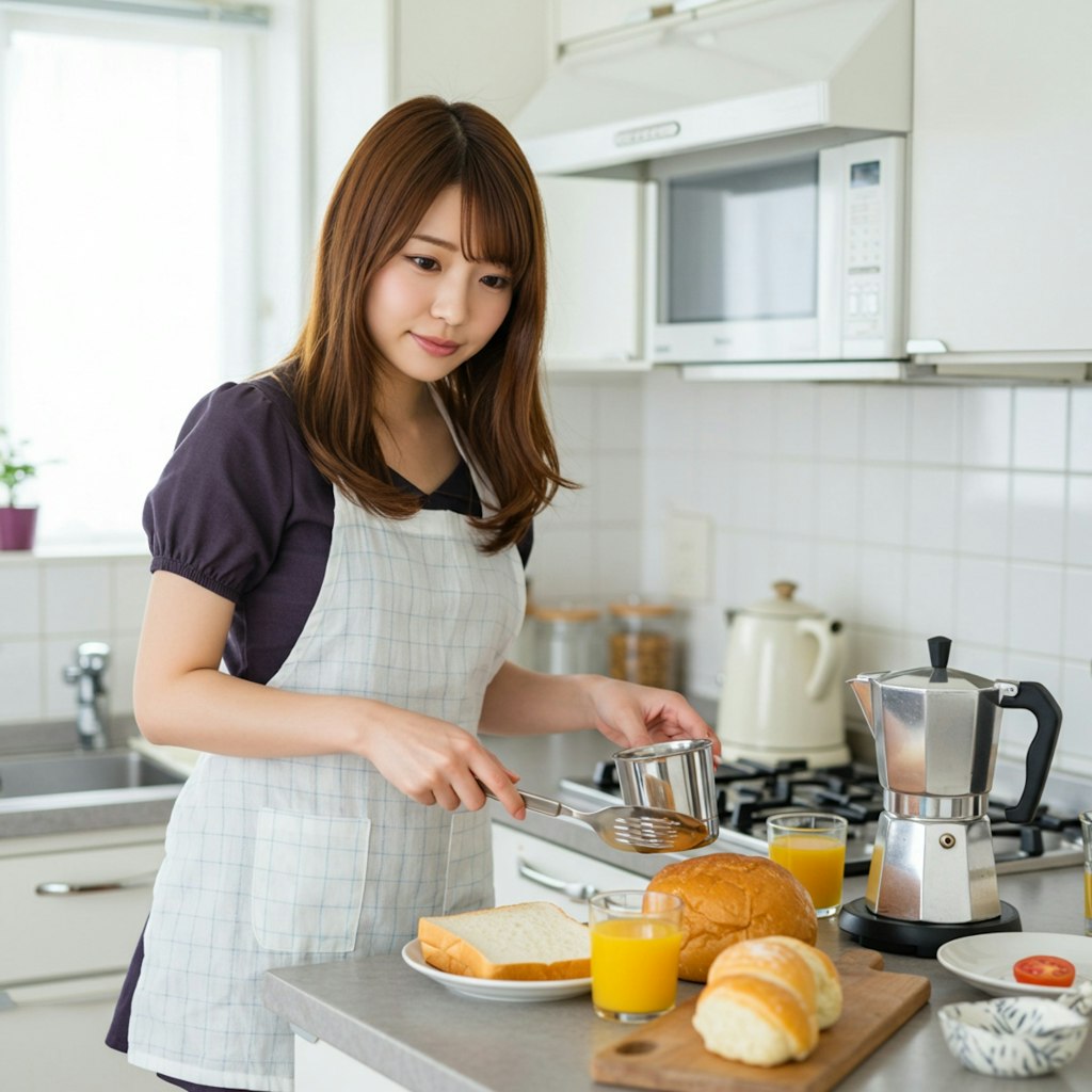 朝食の支度