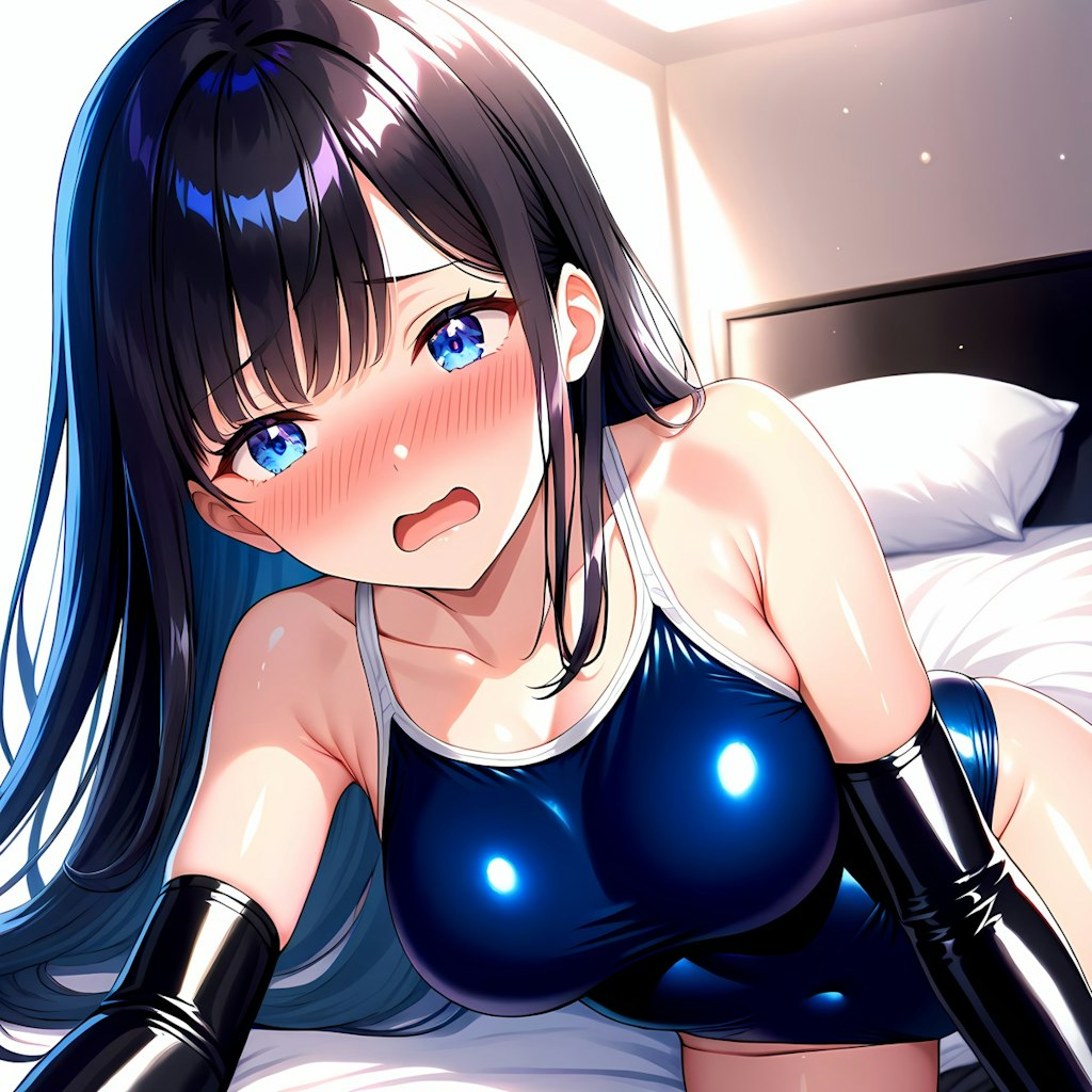紺競スク長手袋サイハイソックス