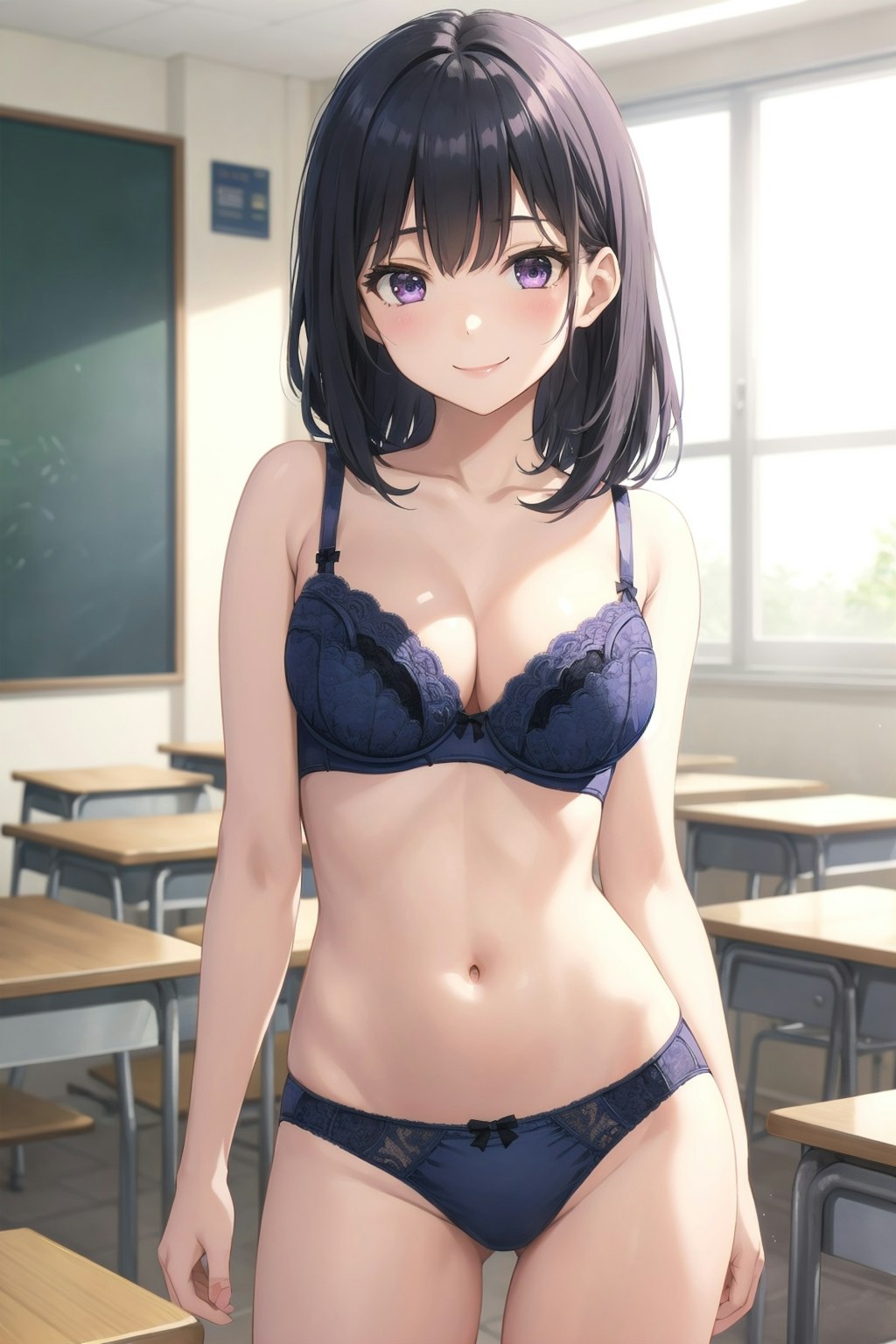 学び舎での下着少女