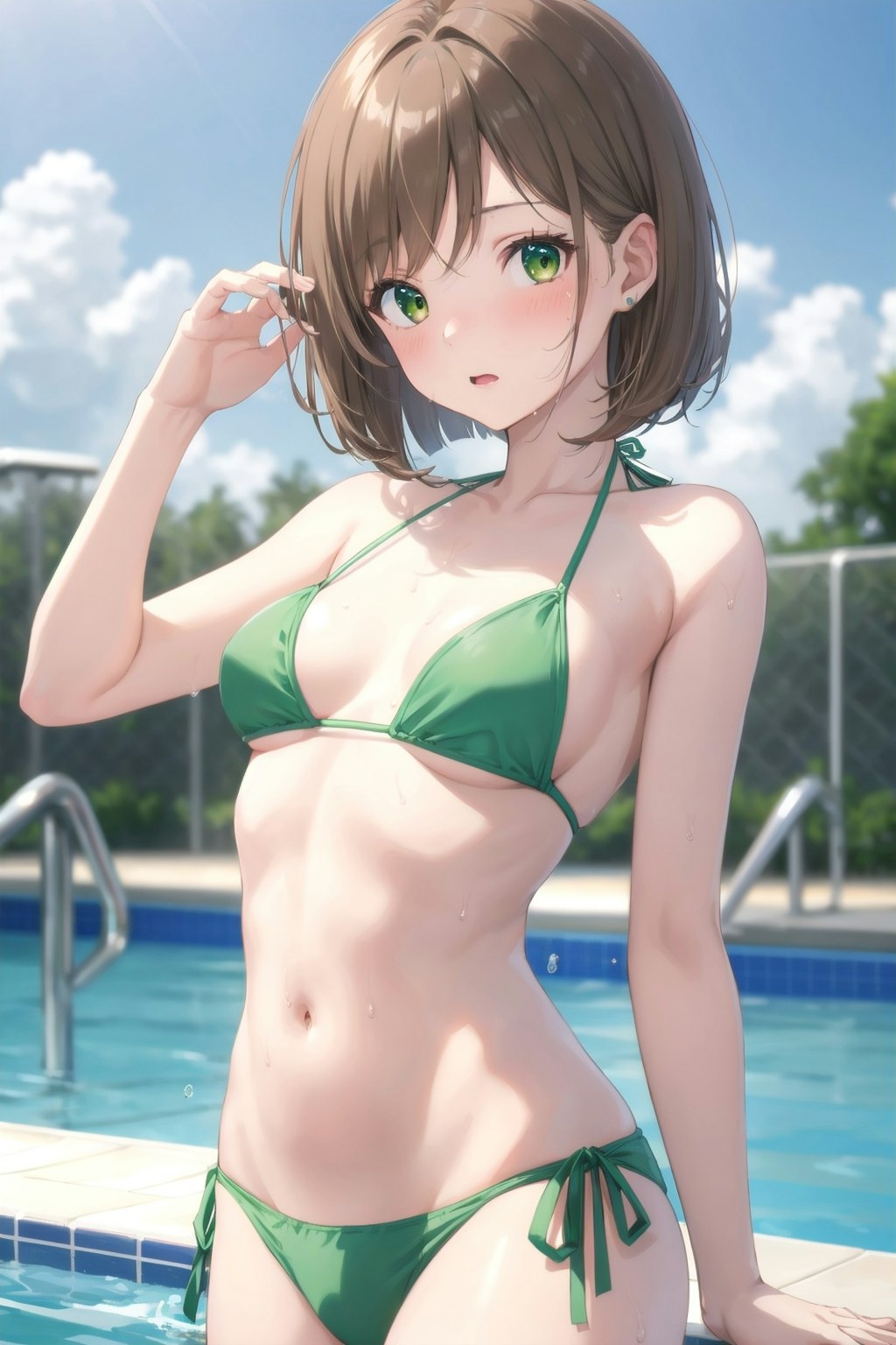 green bikini