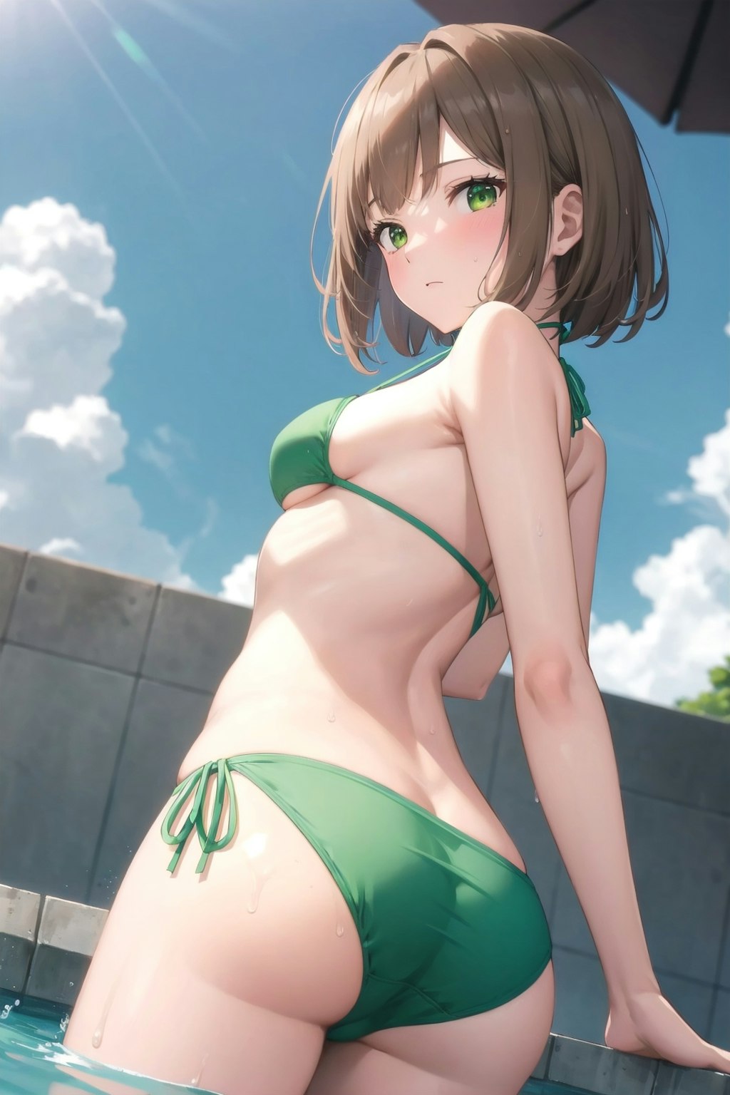 green bikini