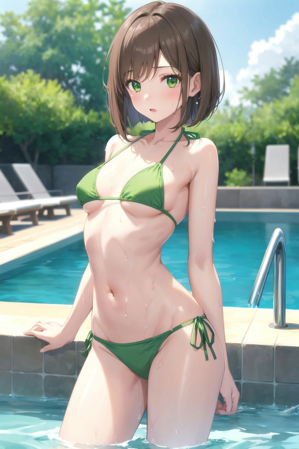 green bikini