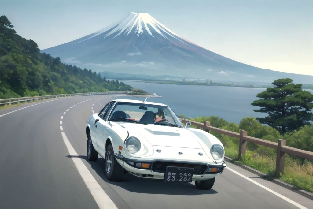 【実験的画像生成】トヨタ2000GT の走行シーンー各画像生成モデル使用ー