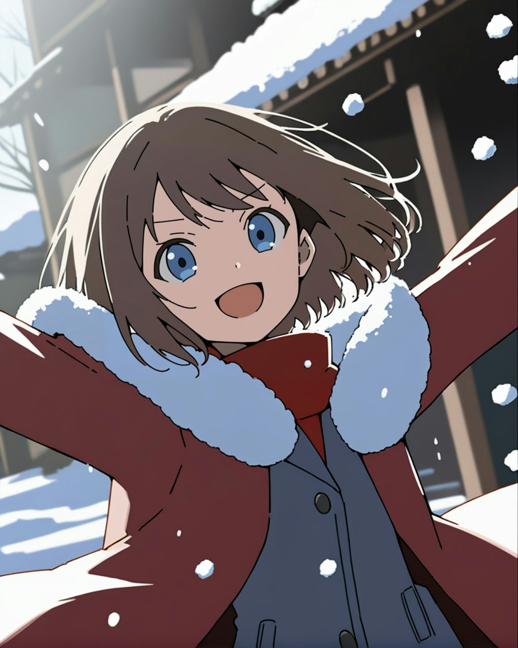 雪の日の女の子