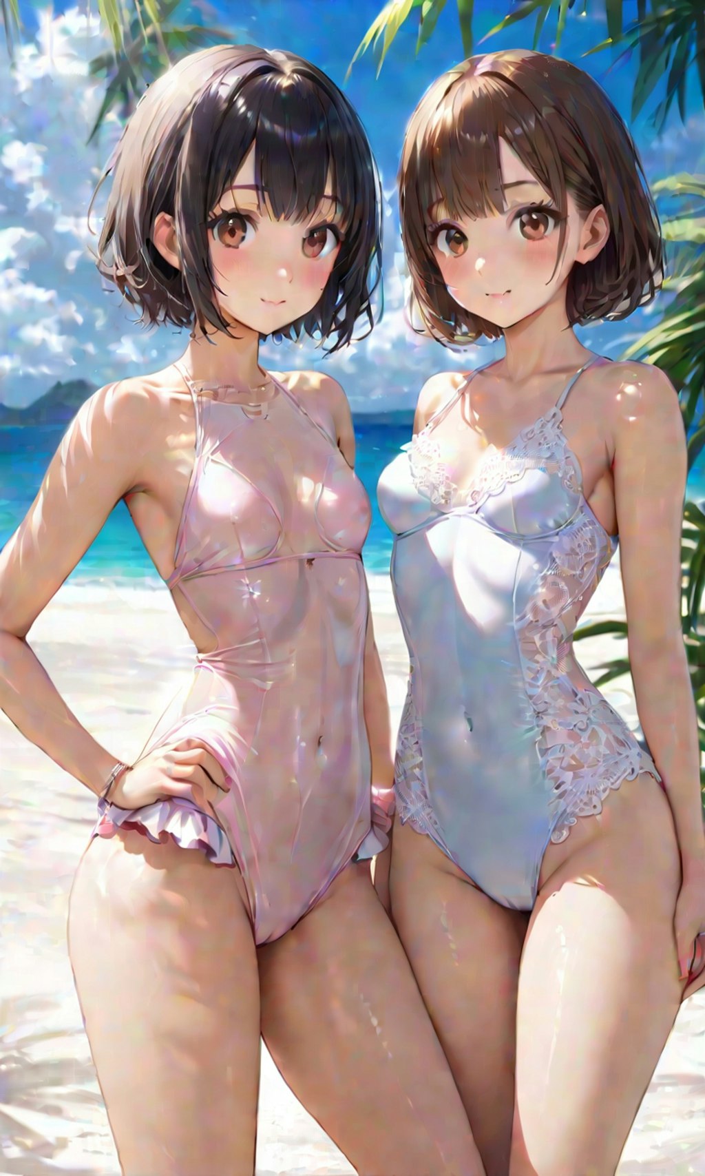 水着と女子高校生と