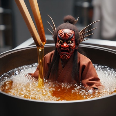 【謎画像】歌舞伎を高温でカラッと揚げてみました