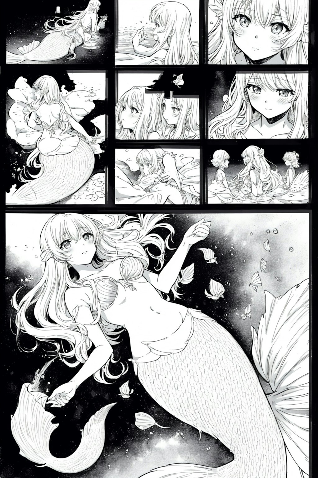 漫画を描いてみる（人魚姫編）