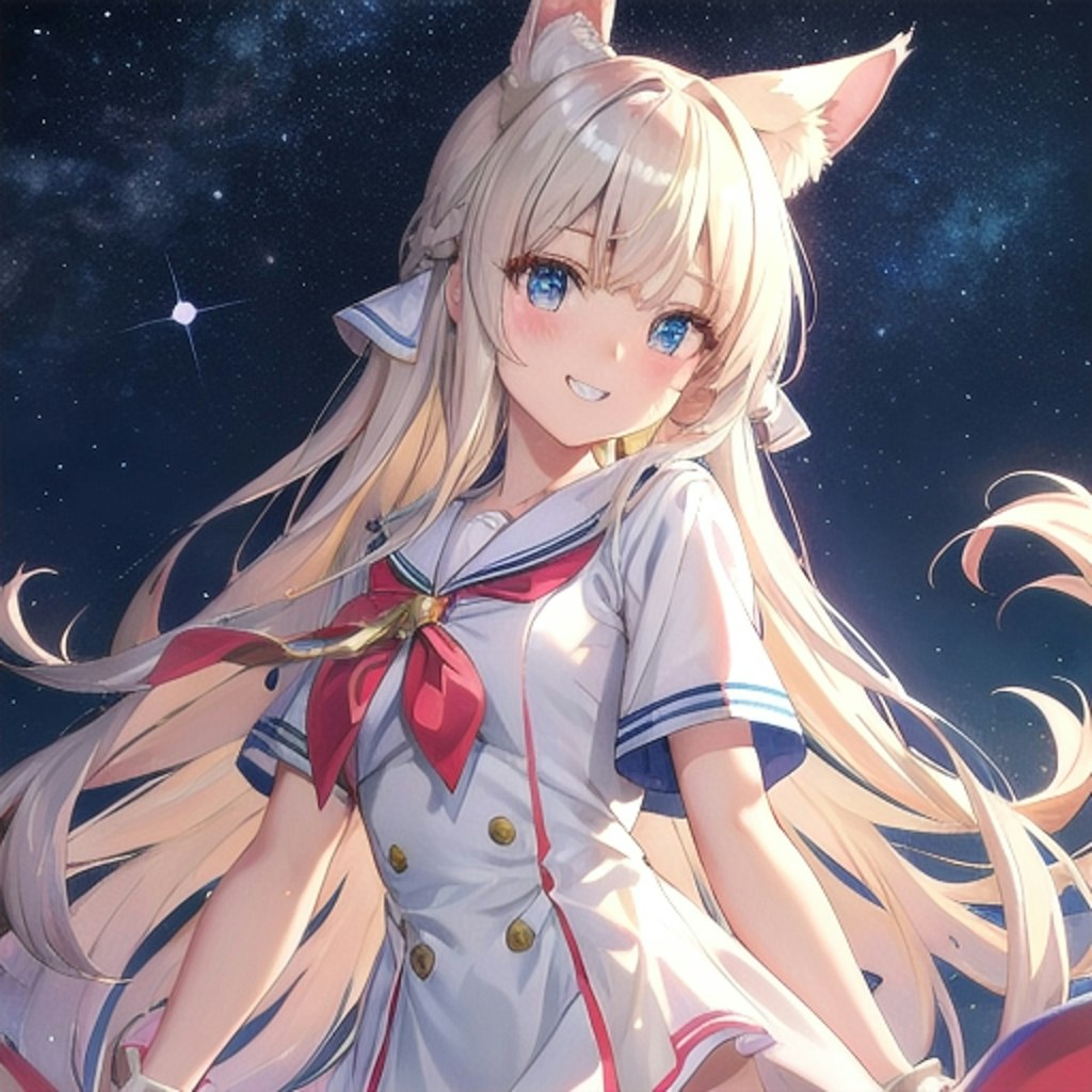 外に出よう。星空が綺麗。月、どう？　私の世界の月は大きいよね。留学してどう思ったかな？狼の世界ではこんなものなのよ。