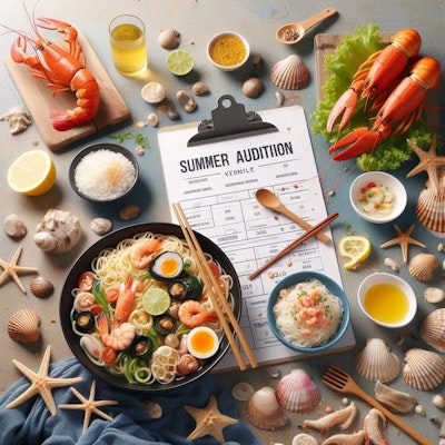 夏の海鮮麺オーディション | の人気AIイラスト・グラビア