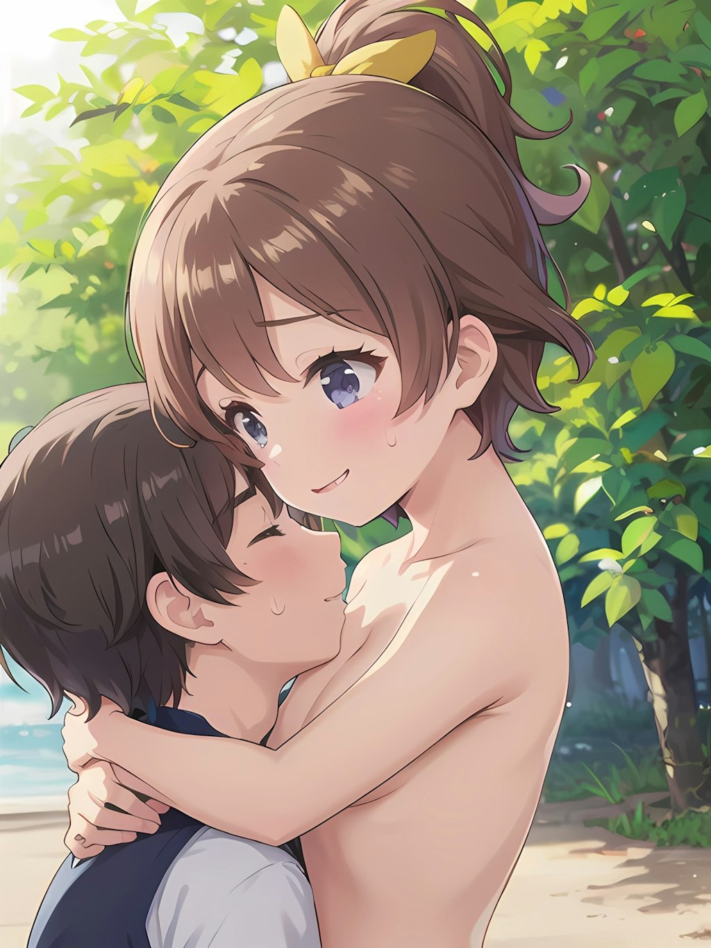 千夏にぎゅーされる男の子