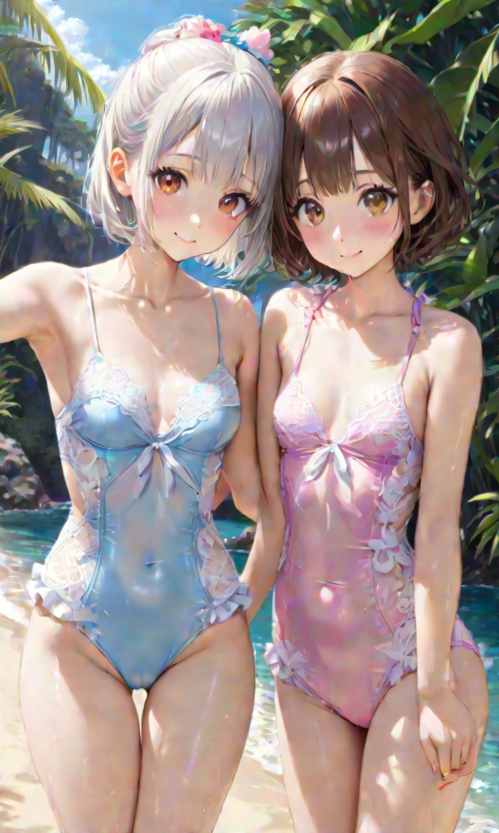 水着と女子高校生と