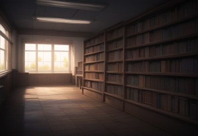 無人の図書室