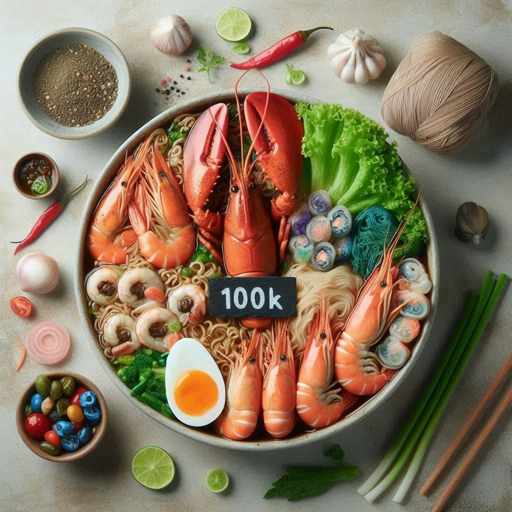 100kgのseafood noodle