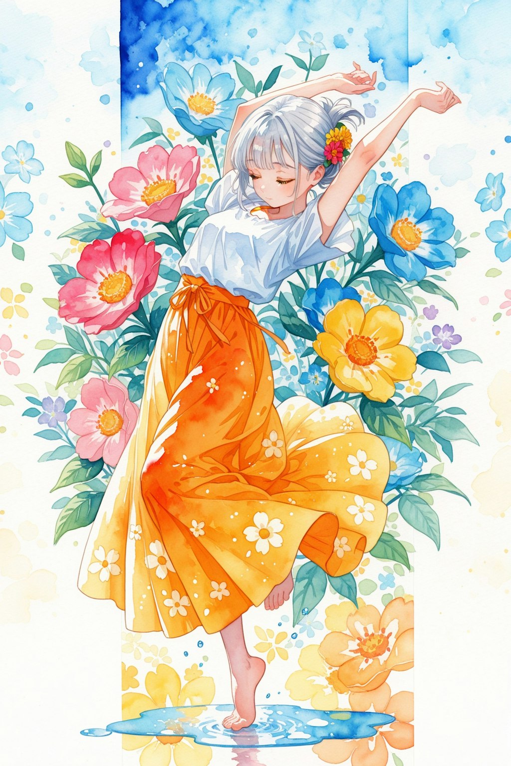 看板娘　flowers
