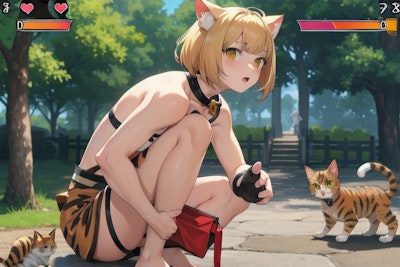 AIいらすとさんに猫がキャラクターの格闘ゲームのキャラセレクト画面を頼んだんだけど