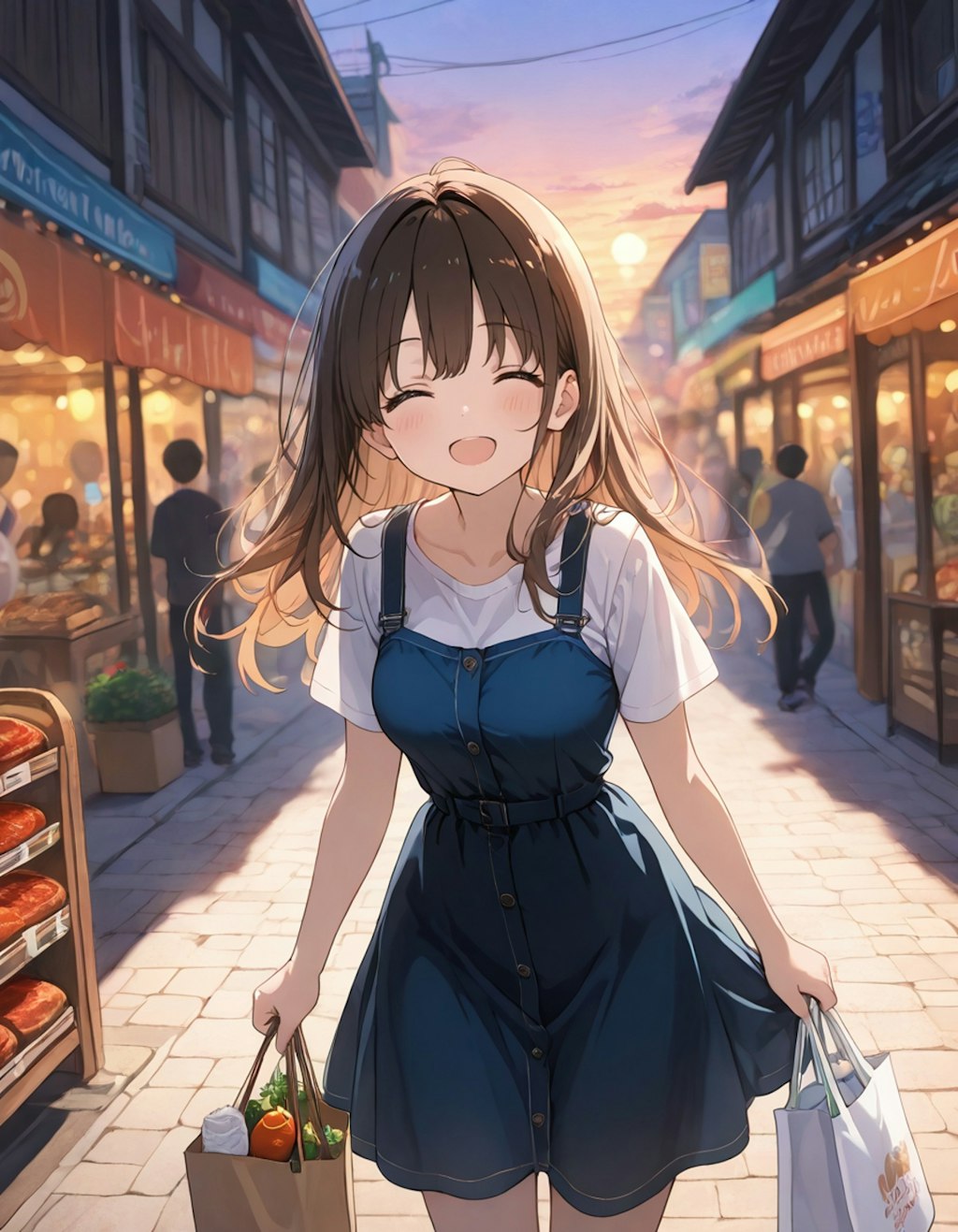 夕暮れ市場