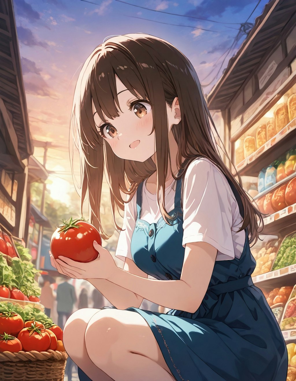 夕暮れ市場